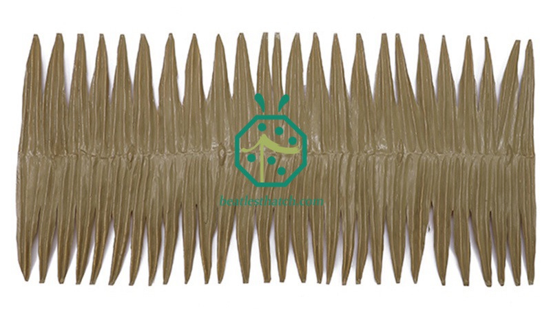 Synthetic aloha palm thatch roof ridge accessory