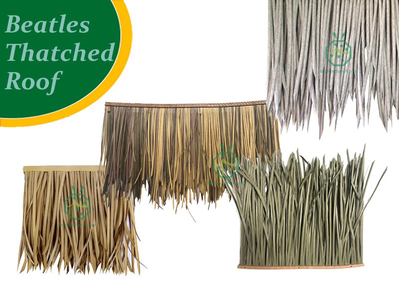 Our synthetic thatch roofing system for private wooden house construction