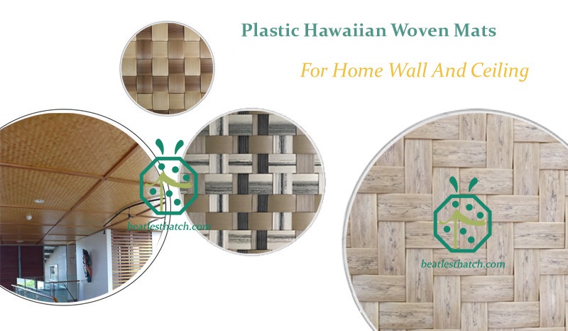 Fake rattan woven wall and ceiling panel designs for home or office wall and ceiling decoration