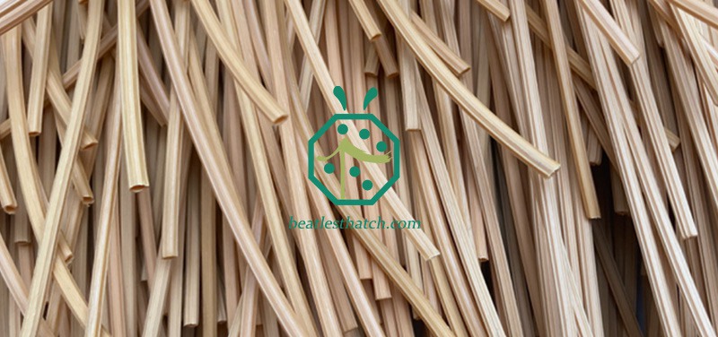 Yellow color Artificial straw rod thatch roof for gazebo hut construction