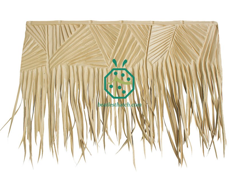 Synthetic banana leaf thatch roof product for palapa, tiki hut, gazebo, bungalow, bohio roof decoration