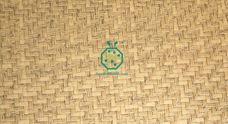 Plastic bamboo mat product after weaving
