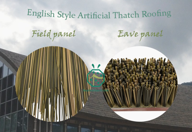 Paglia artificiale in stile cottage britannico o paglia di canna con pannello del tetto in paglia di gronda