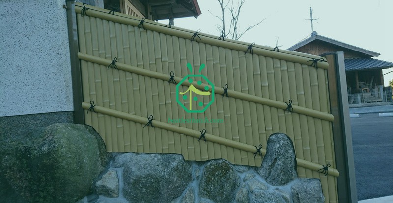 Plastic bamboo panels for wall and fence decoration