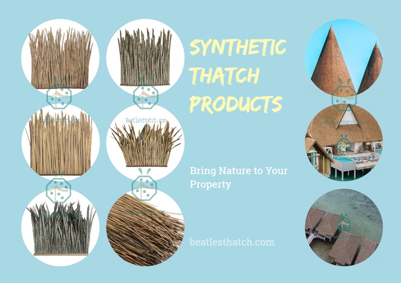 PE Nipa Hut Thatch Roofing Materials For Gazebo and Tiki Hut Construction