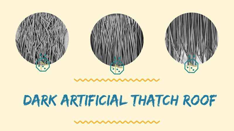 Synthetic coconut thatch roof for park pavilion, zoo cottage, restaurant tiki hut, beach bungalow construction