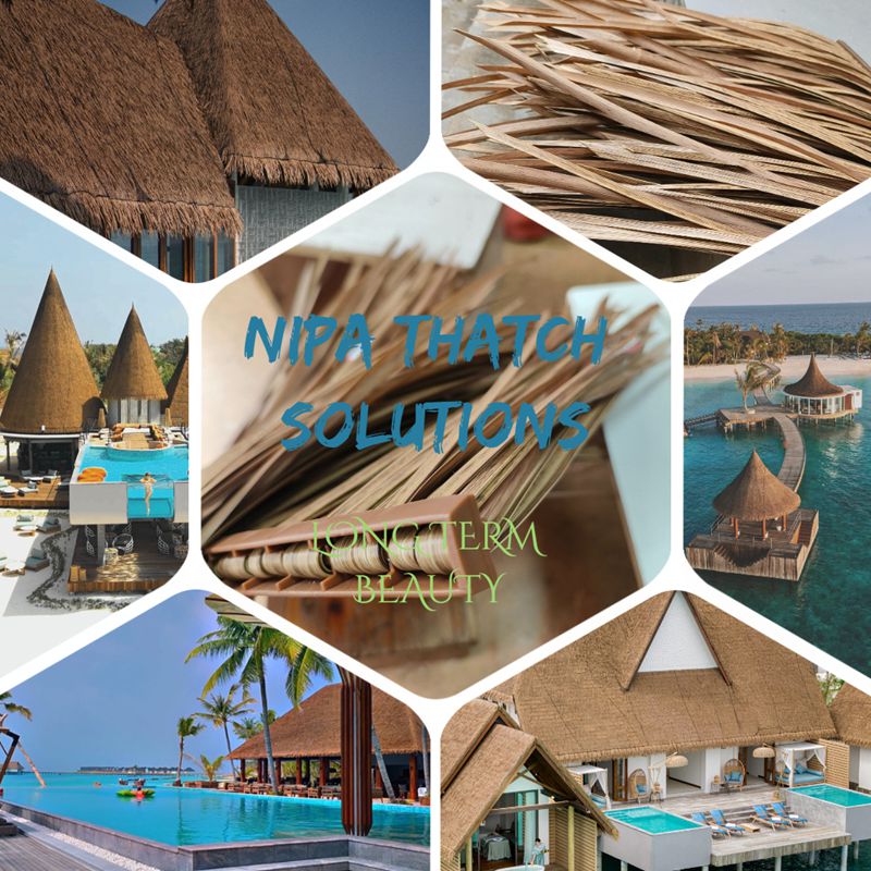 Synthetic Mexican Palm Thatch Roof Panels For Palapa, Bohio, Gazebo Construction