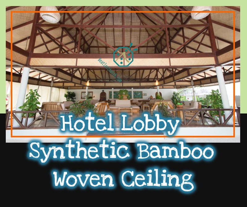 Customize the rattan/bamboo strip width for resort hotel bamboo woven ceiling panel