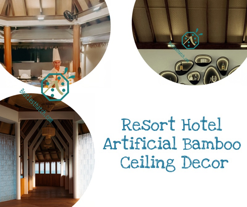 Resort Hotel Artificial Bamboo Ceiling Decoration