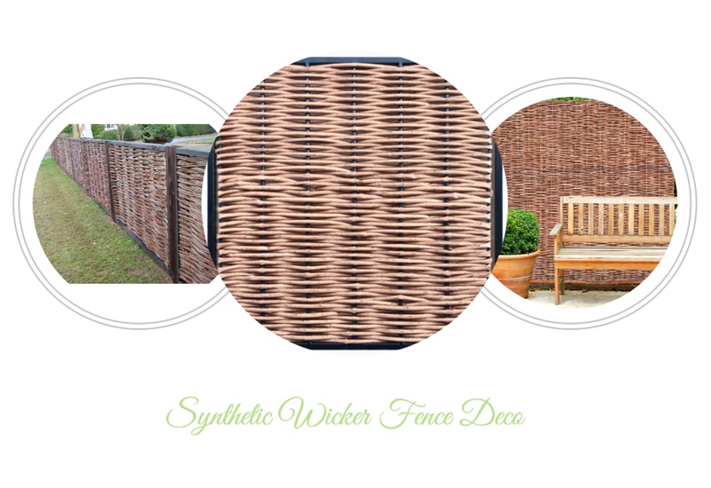 Using synthetic wicker weaving fencing panel for African shade house outdoor garden decoration