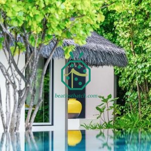 Design esotico con tetto di paglia per la capanna Nipa nelle Filippine