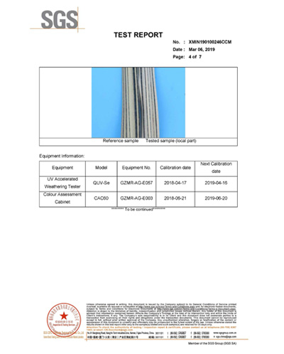 rapporto di prova di combustione verticale e scolorimento per tetto di paglia