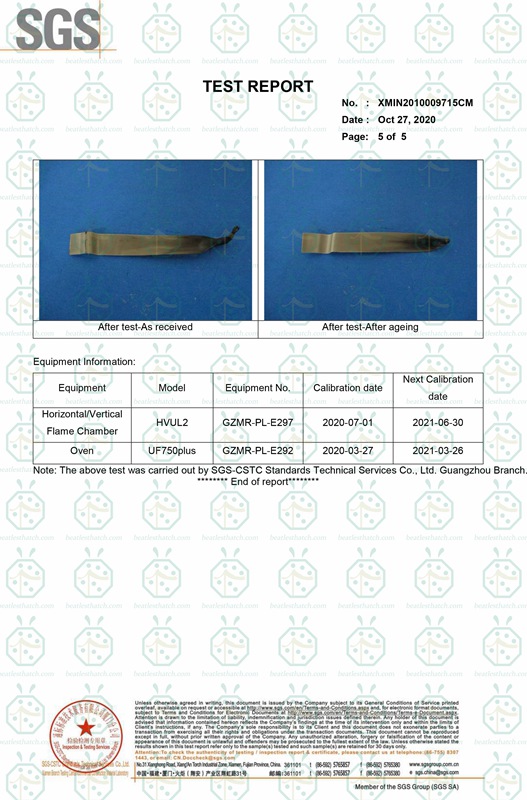 Certificato ignifugo per tetti in paglia di palma sintetica