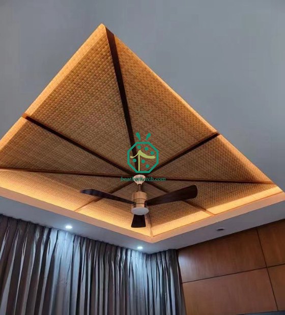 pannello intrecciato in plastica di bambù per la ristrutturazione del soffitto di casa